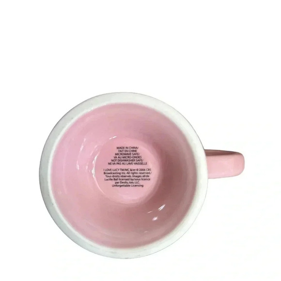 I Love Lucy Lucille Ball Pink Pedestal 12oz Coffee Tea Mug Chocolate Factory - Picture 6 of 11